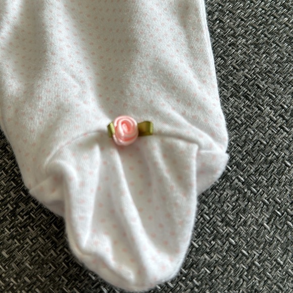 Baby Dumpling matching kimono set, size 0-3 months, white with pink dots - Picture 7 of 8